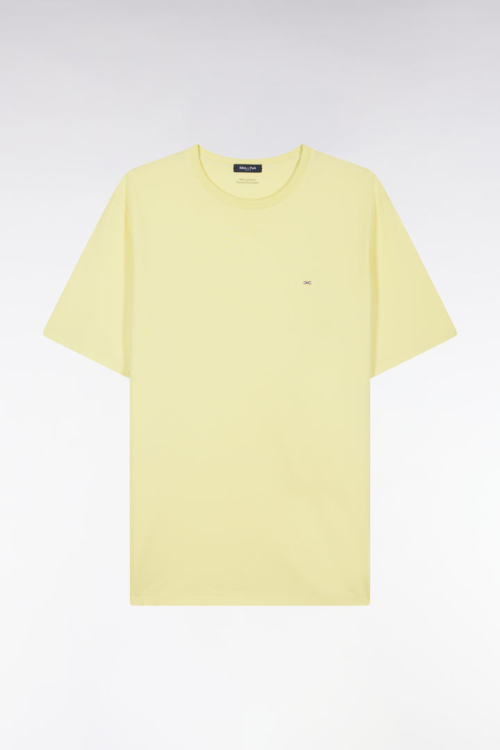 T-shirt en coton Pima jaune coupe droite