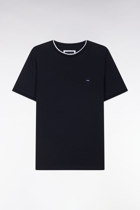 Slim-fit navy stretch cotton T-shirt - Image 2