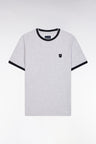 Slim-fit grey stretch cotton T-shirt
