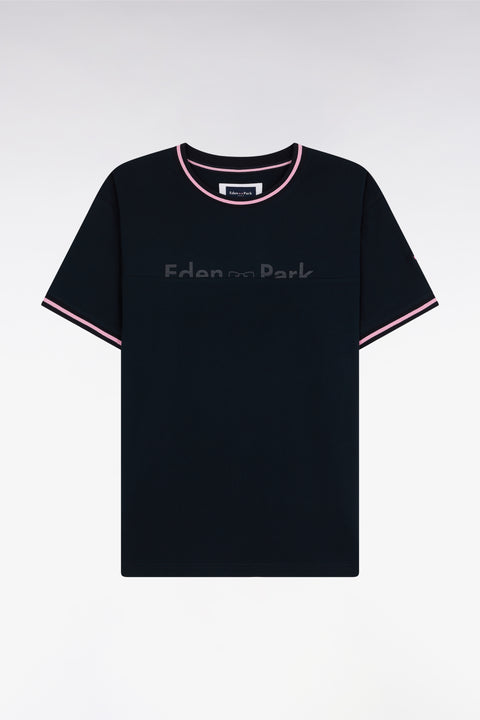 T-shirt marine sérigraphie Eden Park coupe décontractée - Image 1