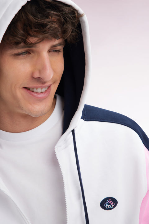 Straight-fit white cotton colorblock T-shirt - Image 3