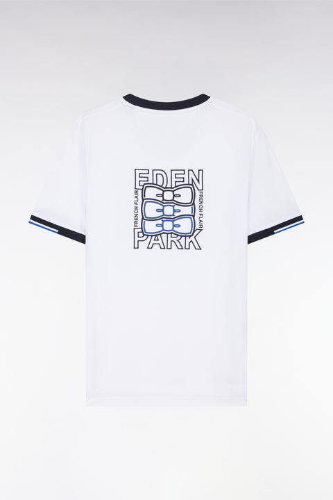 T-shirt en coton blanc broderie dos coupe droite - Image 2