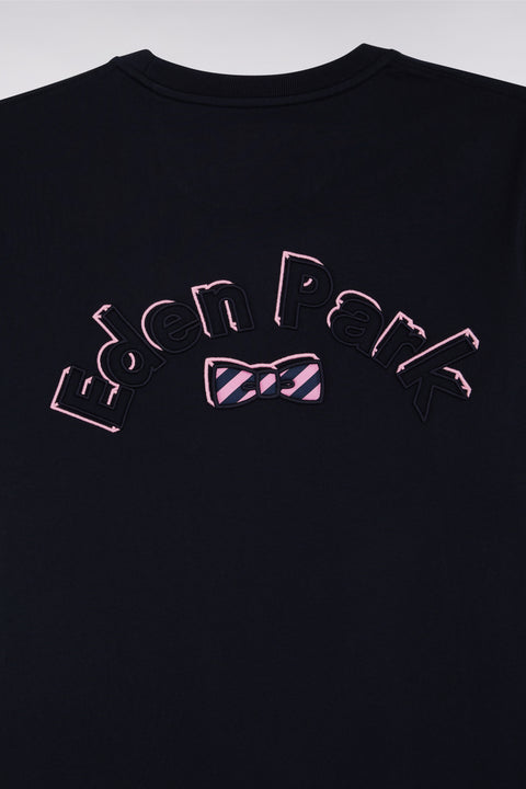 T-shirt en coton marine broderie nœud papillon Eden Park coupe droite - Image 2