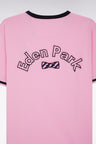 T-shirt en coton rose broderie nœud papillon Eden Park coupe droite