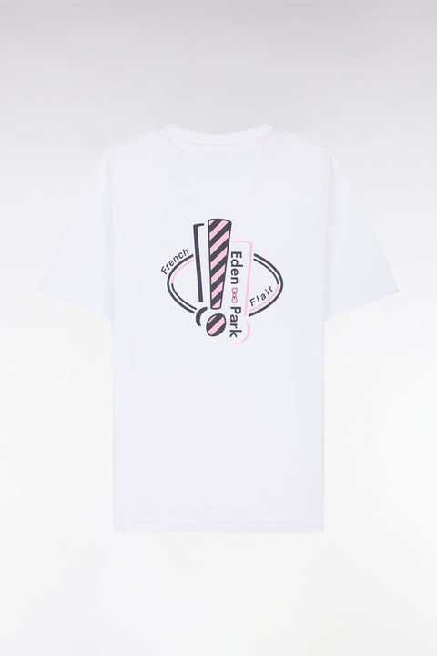 T-shirt en coton blanc sérigraphié coupe droite - Image 2