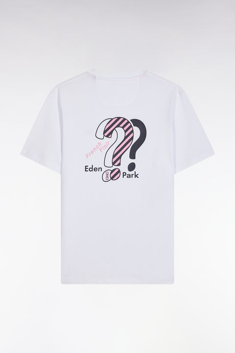 T-shirt en coton blanc broderie dos cerclée coupe droite - Image 2
