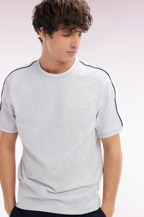 T-shirt en coton gris coupe décontractée - Image 3