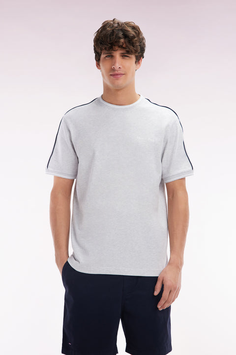 T-shirt en coton gris coupe décontractée - Image 1