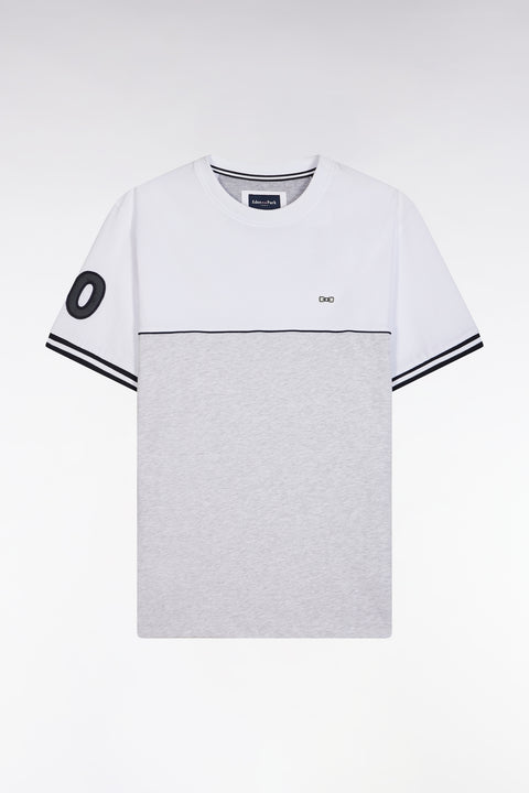 Two-tone T-shirt in grey cotton, relaxed fit - Image 2