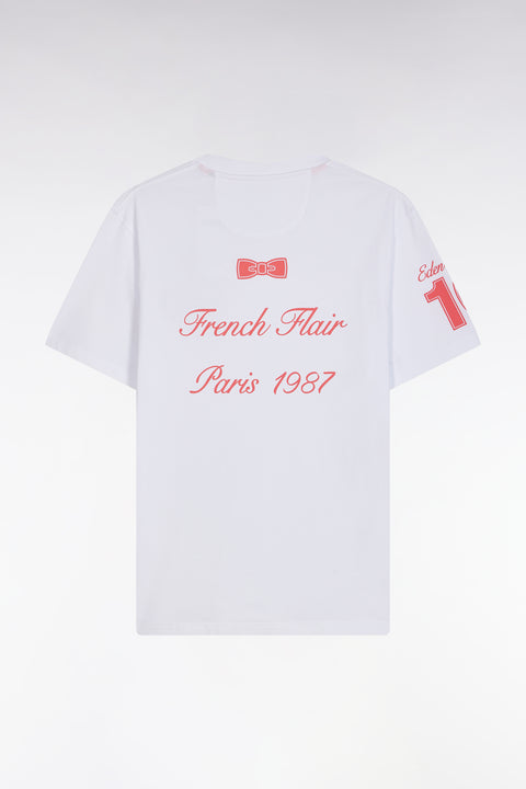 T-shirt EP en coton blanc broderies corail coupe décontractée - Image 2