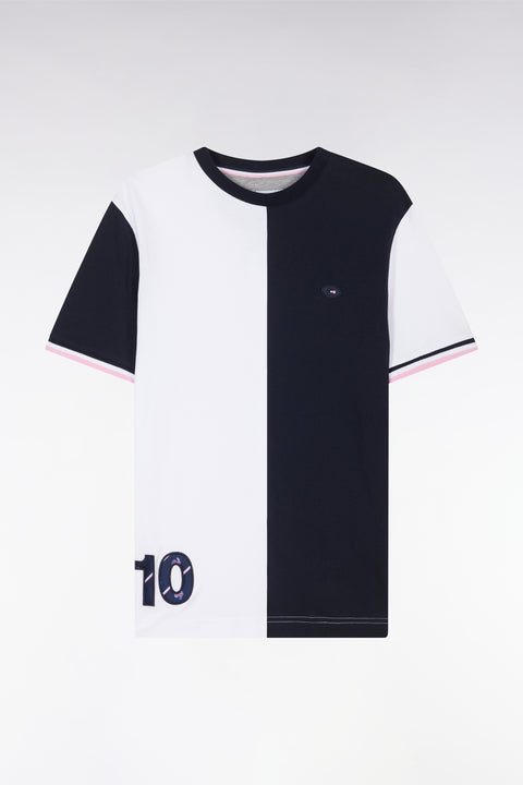 XV de France two-tone T-shirt in white cotton, straight cut - Image 2