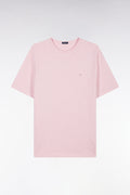 T-shirt en jersey de coton slub rose coupe droite