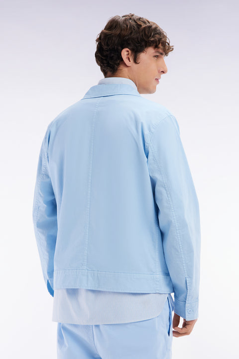 Blouson zippé en gabardine de coton stretch ciel - Image 2