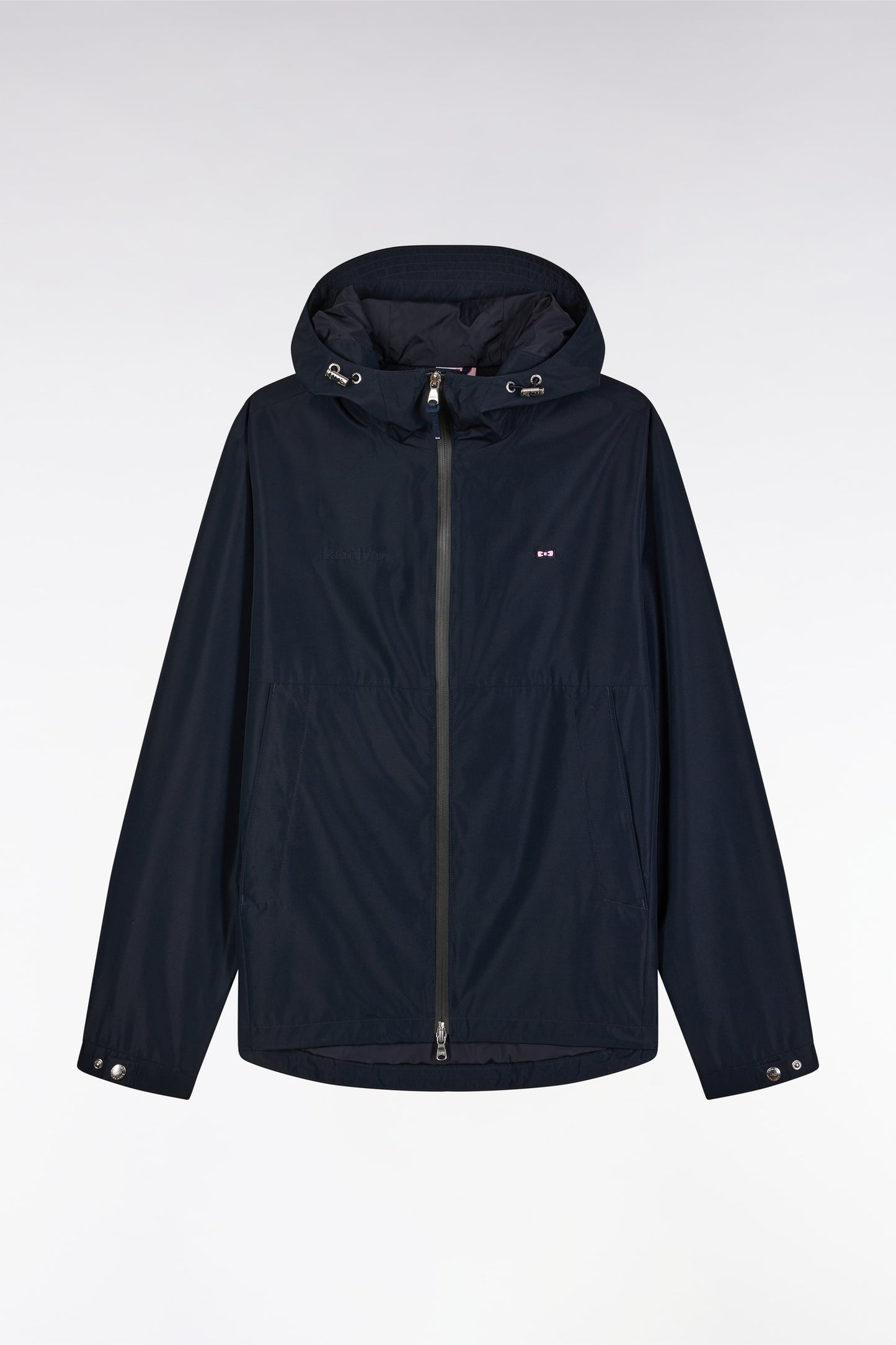 Blouson coupe-vent en polyamide Soft Touch à capuche marine