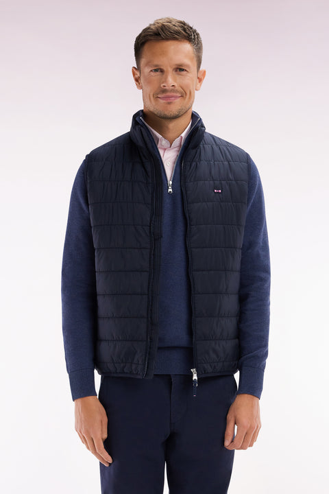 Sleeveless navy down jacket - Image 1