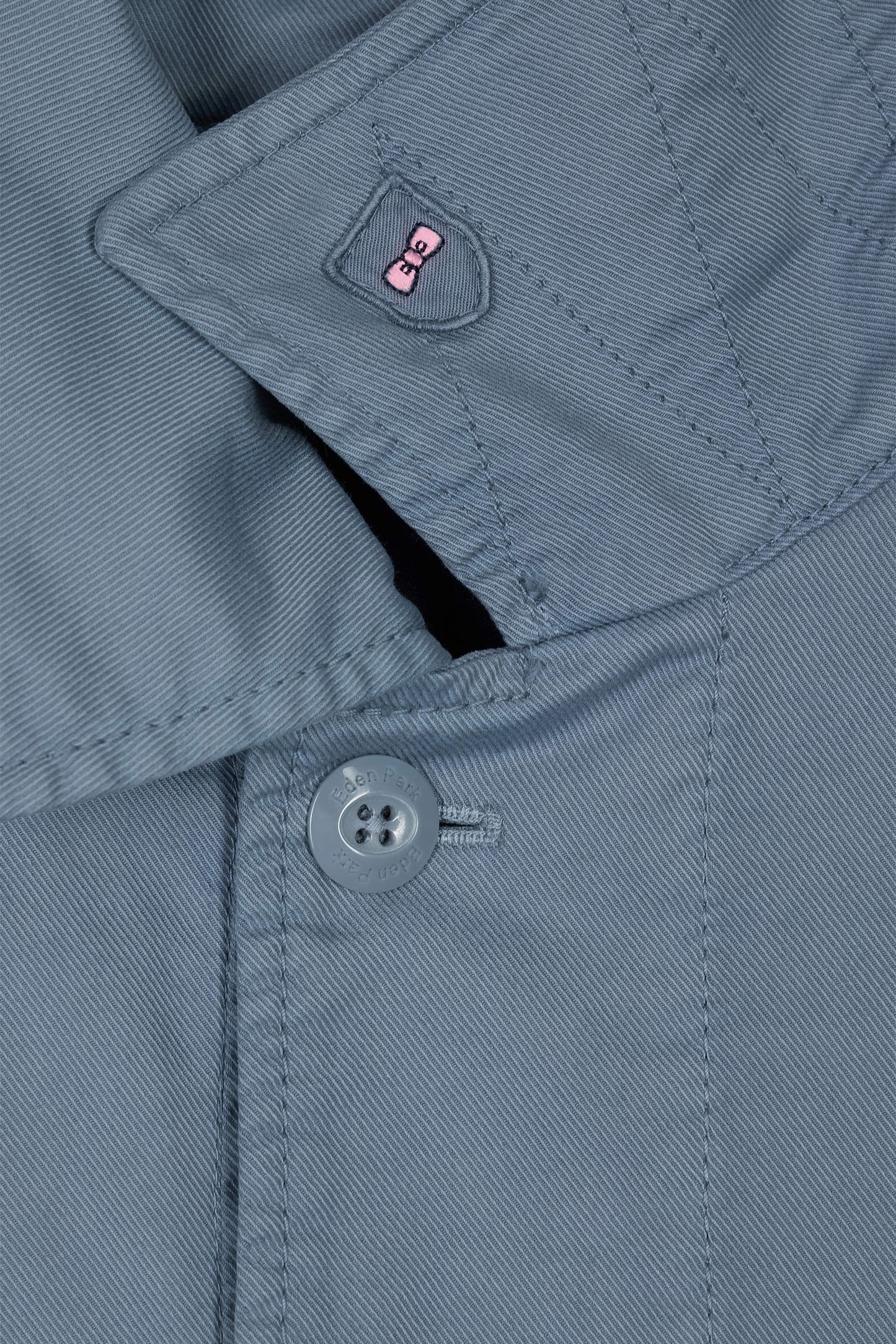 Grey stretch cotton overshirt with patch pockets