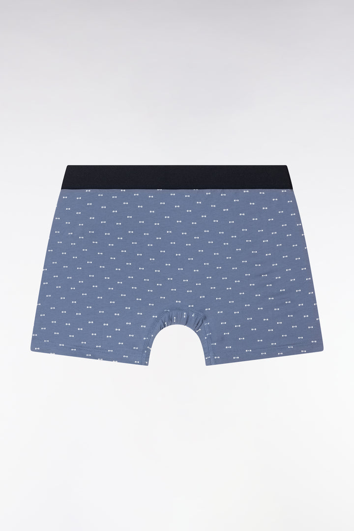 Boxer en jersey de coton stretch à micromotifs nœuds papillon gris