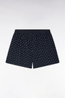 Cotton jersey boxer shorts with micropatterned navy bow ties