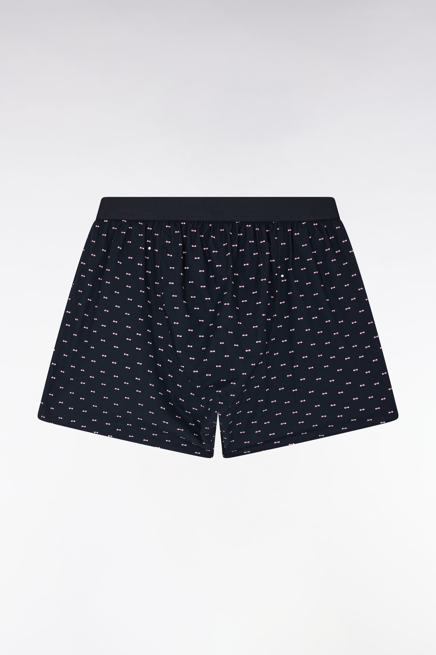 Cotton jersey boxer shorts with micropatterned navy bow ties