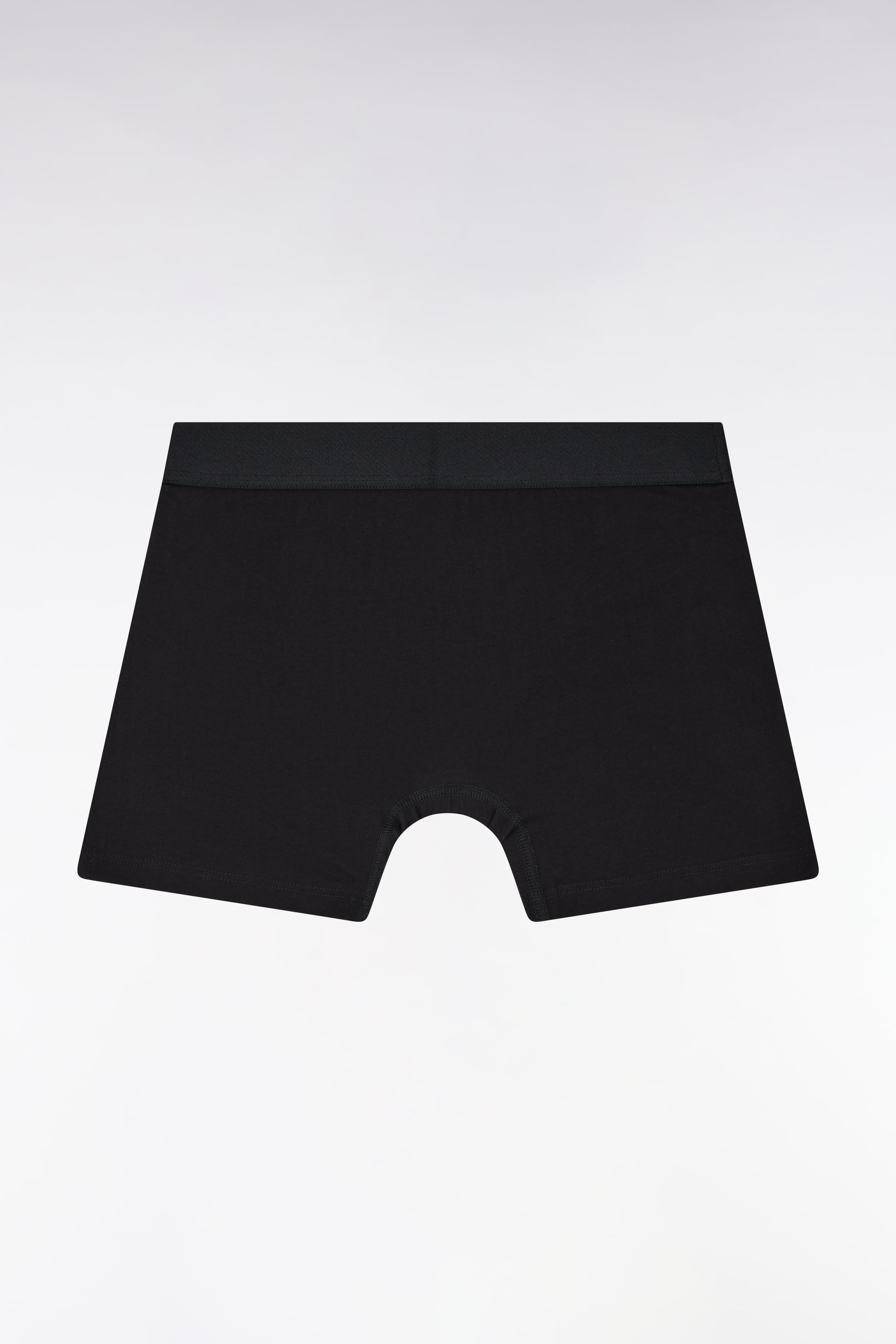 Boxer coupé-cousu en jersey de coton stretch noir et gris