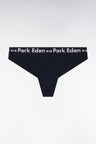 Culotte tanga en coton stretch marine