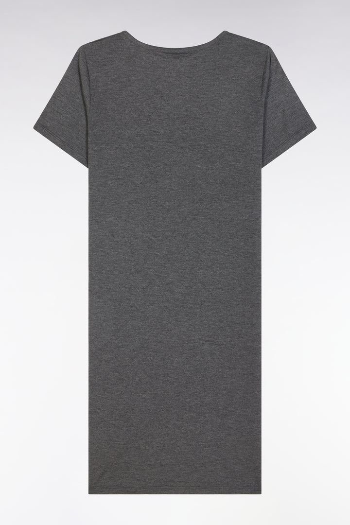 Chemise de nuit en modal stretch gris logo Eden Park