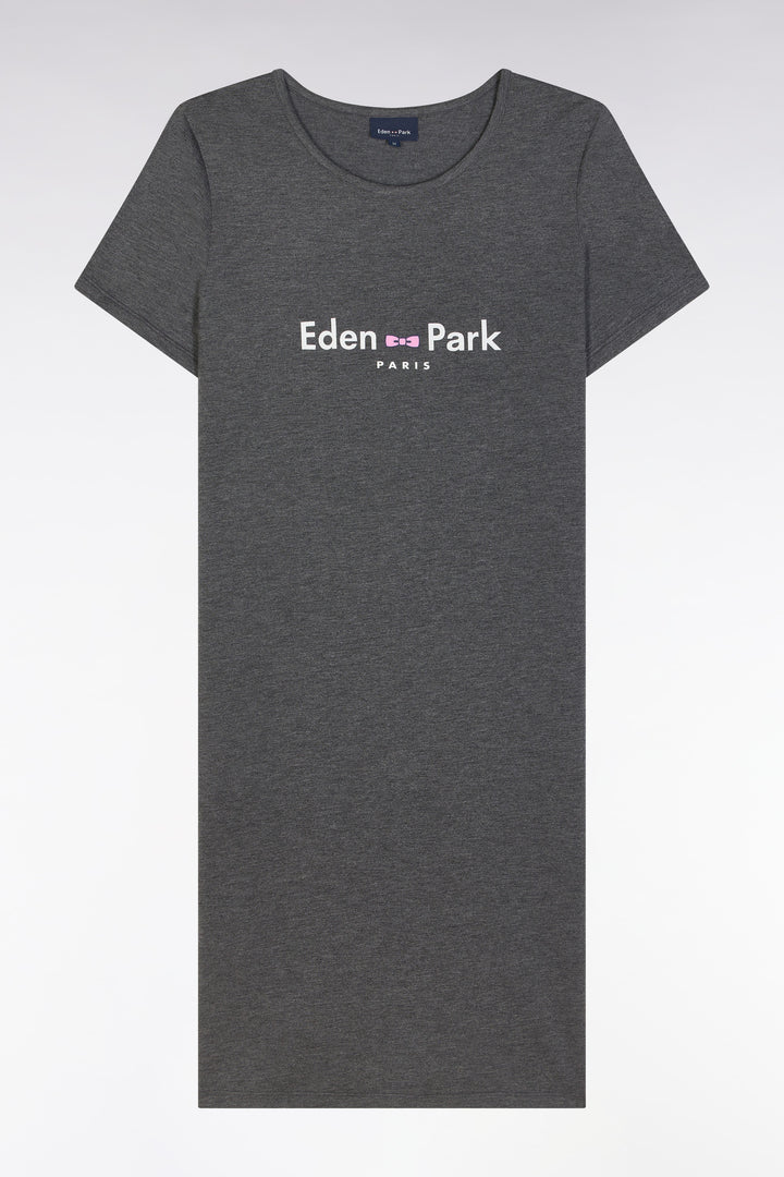 Chemise de nuit en modal stretch gris logo Eden Park