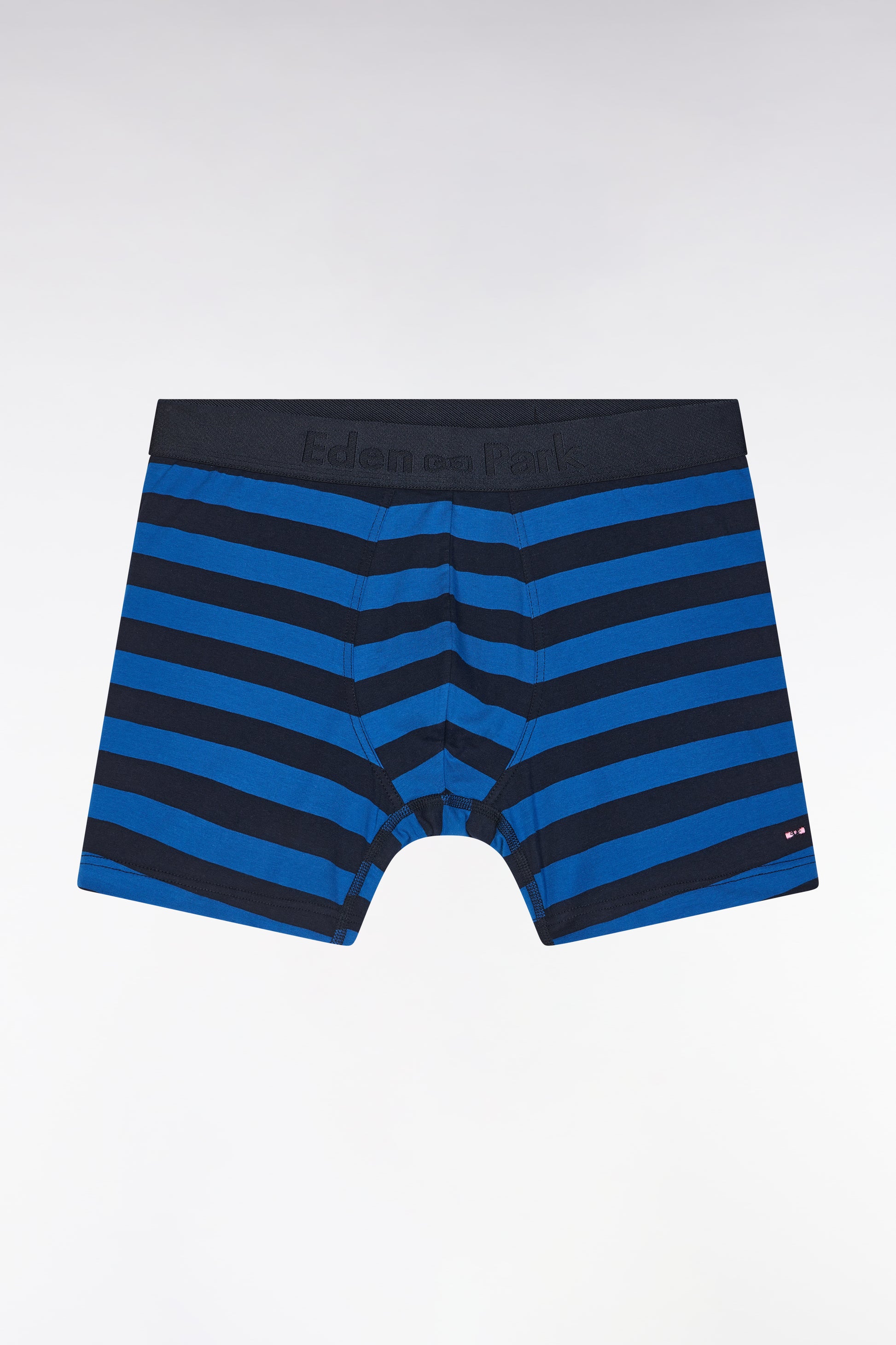 Lot de deux boxers unis et cerclés en jersey de coton stretch marine