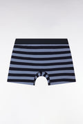 Lot de deux boxers unis et cerclés en jersey de coton stretch marine et gris