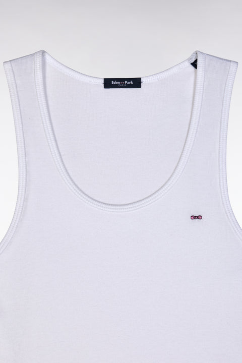 Short cotton pyjamas ribbed tank top white shorts grey - MISSING BOTTOMS - Image 2