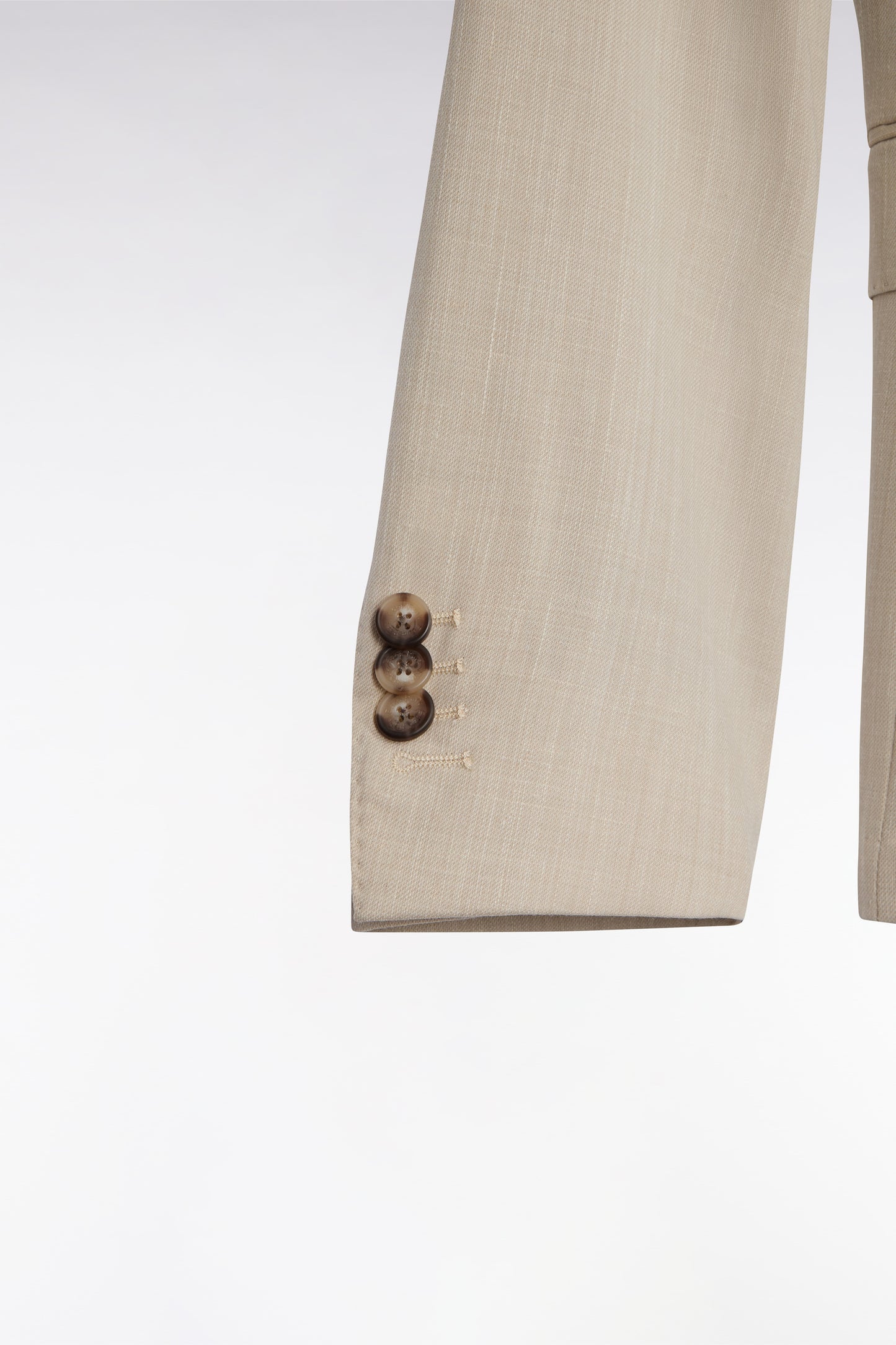 Beige jacket in wool and stretch linen dyed yarn
