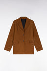 Brown suede leather blazer
