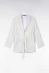 Flowing ecru jacket with belt