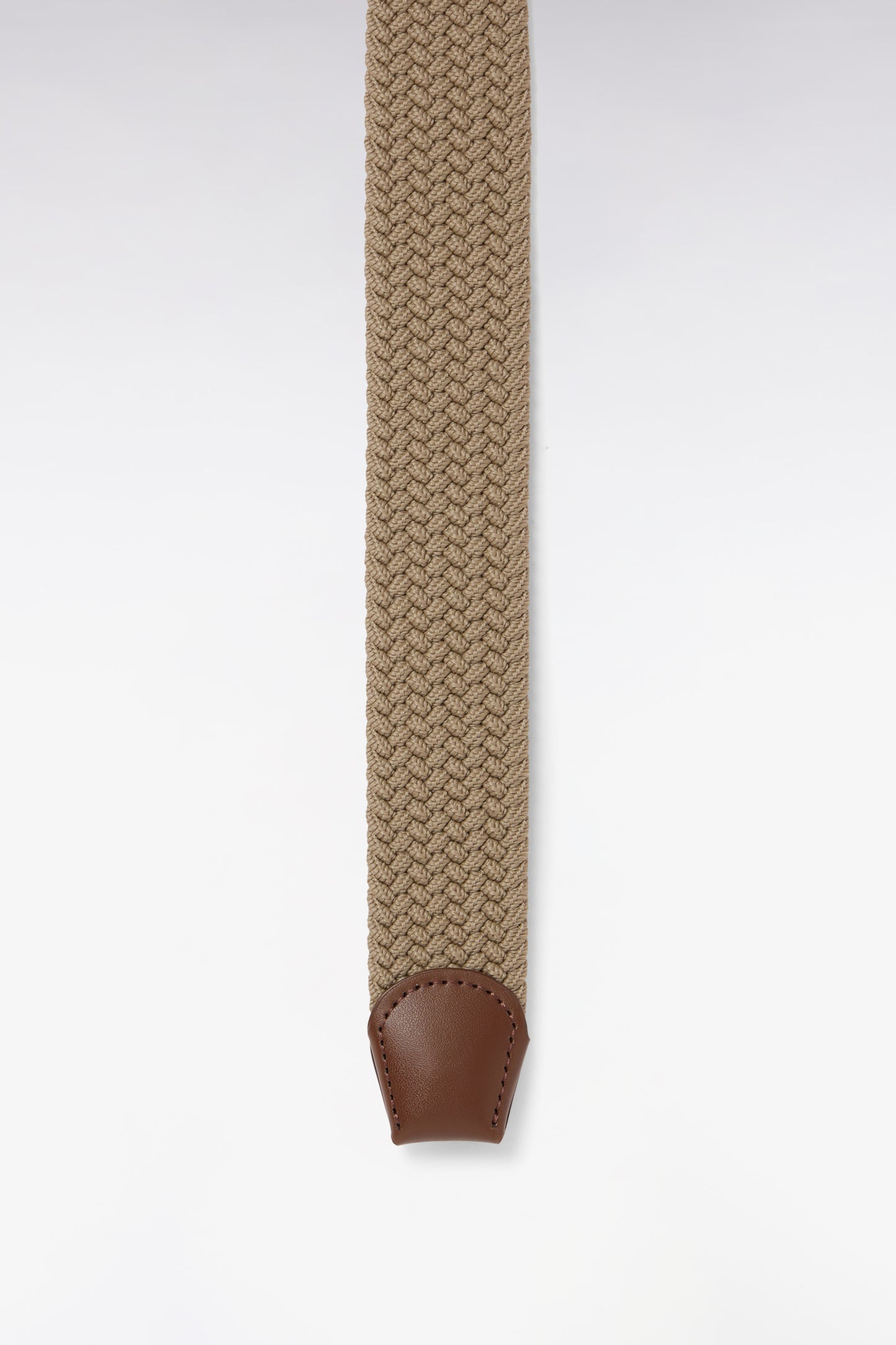 Ceinture textile élastiquée beige