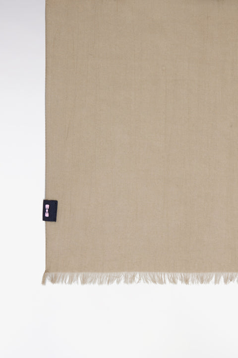 Plain khaki cotton and modal scarf - Image 2