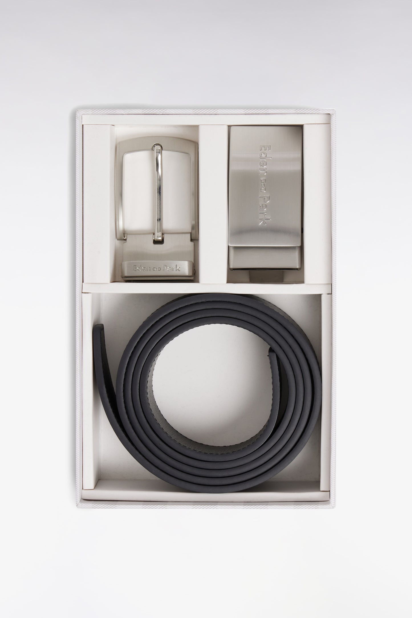 Coffret ceinture en cuir de vachette noir