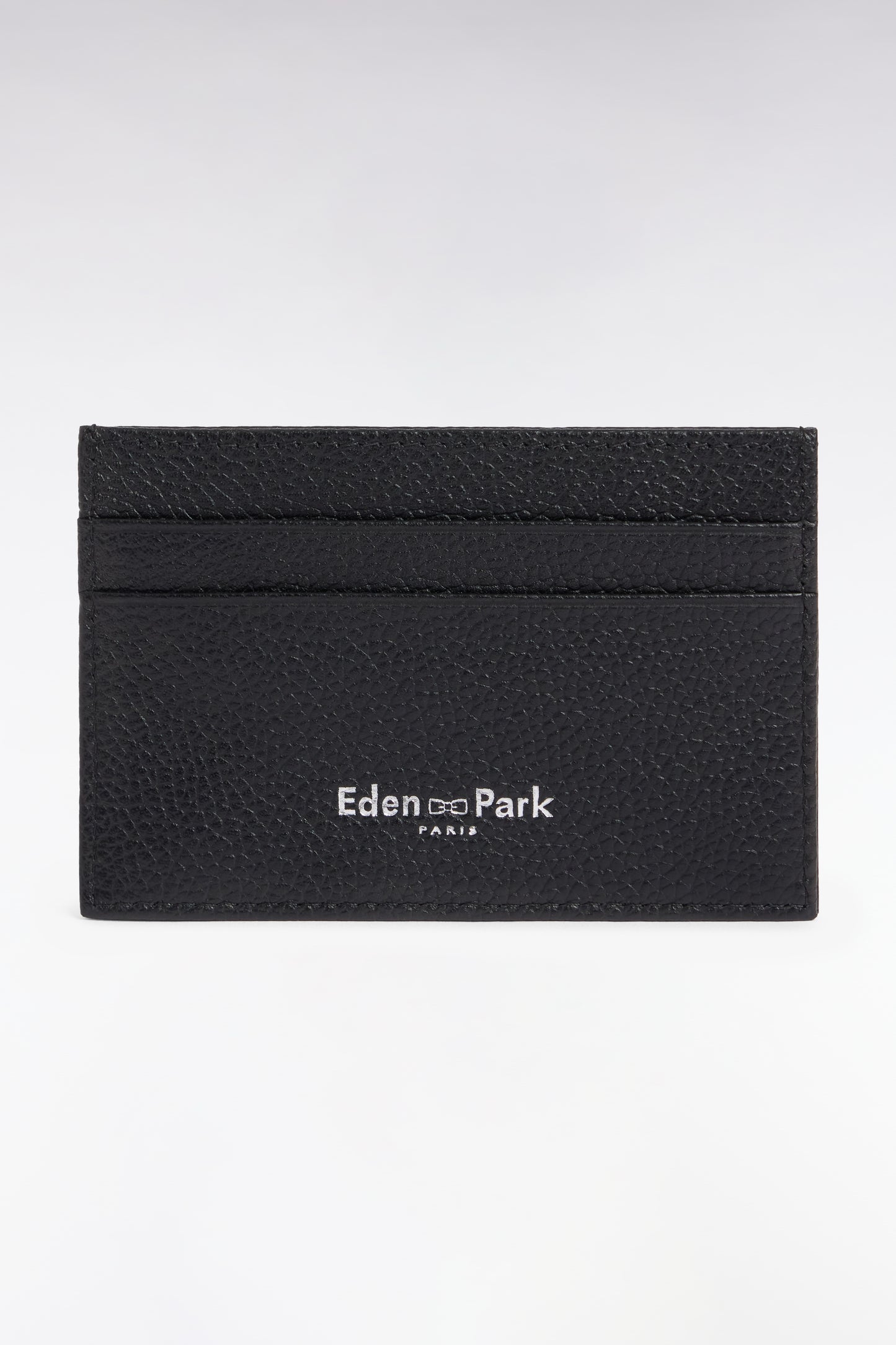 Porte-cartes en cuir noir embossé