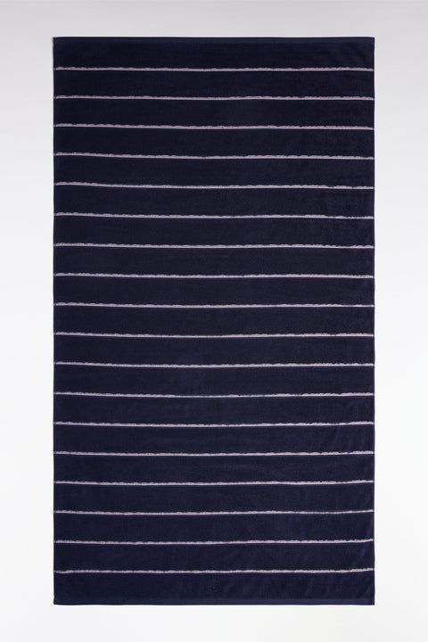 Serviette de plage en coton marine - Image 1