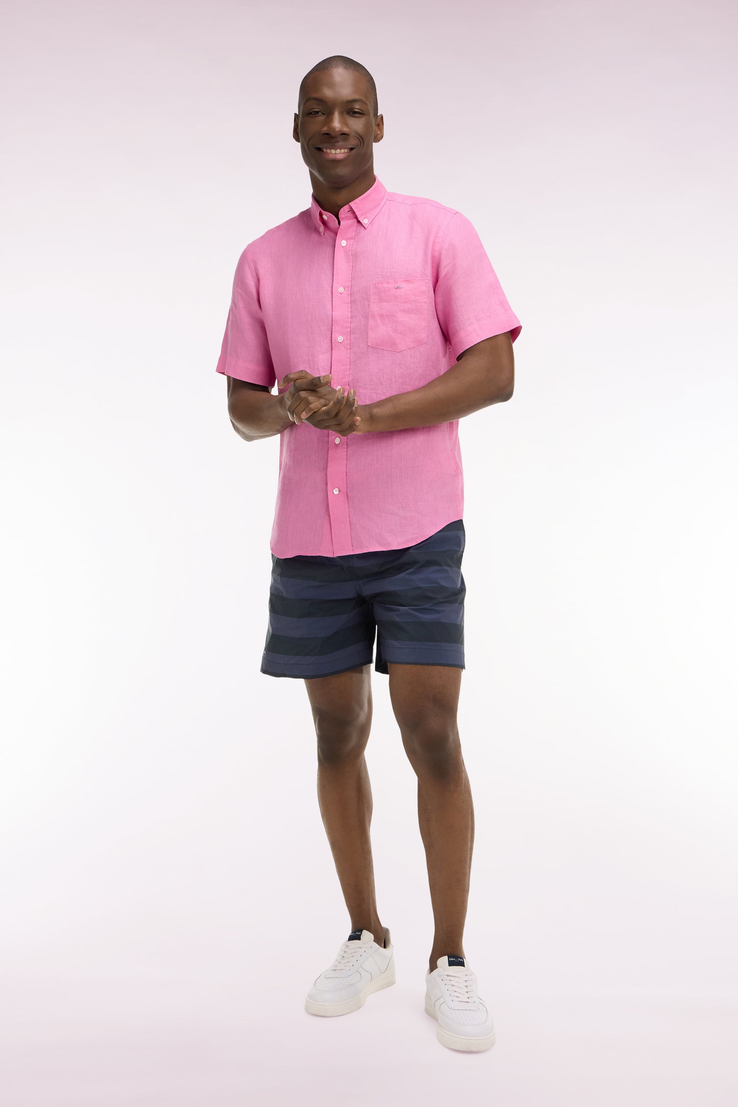 Maillot de bain à rayures marine