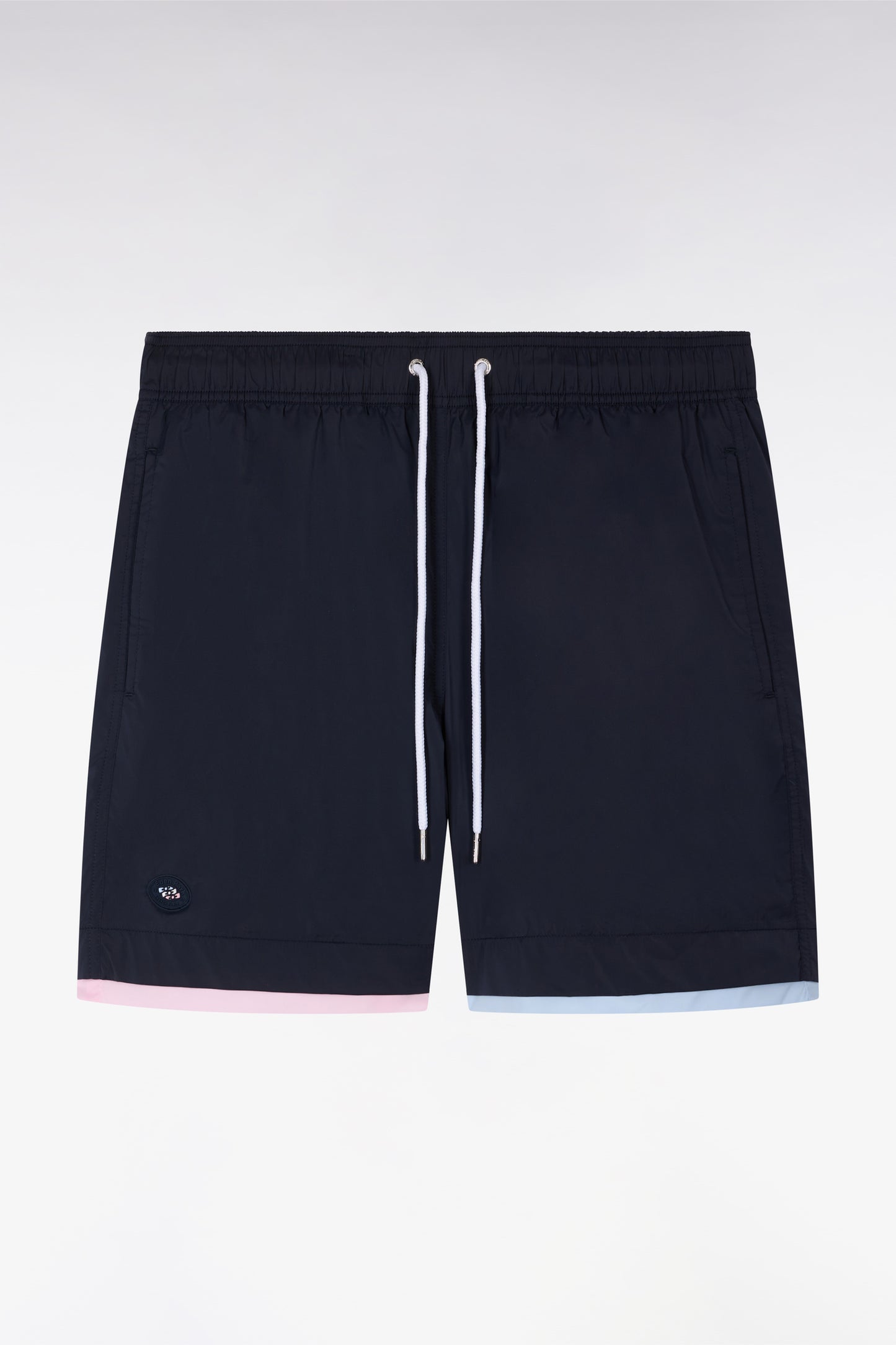 Maillot de bain marine passepoils contrastés