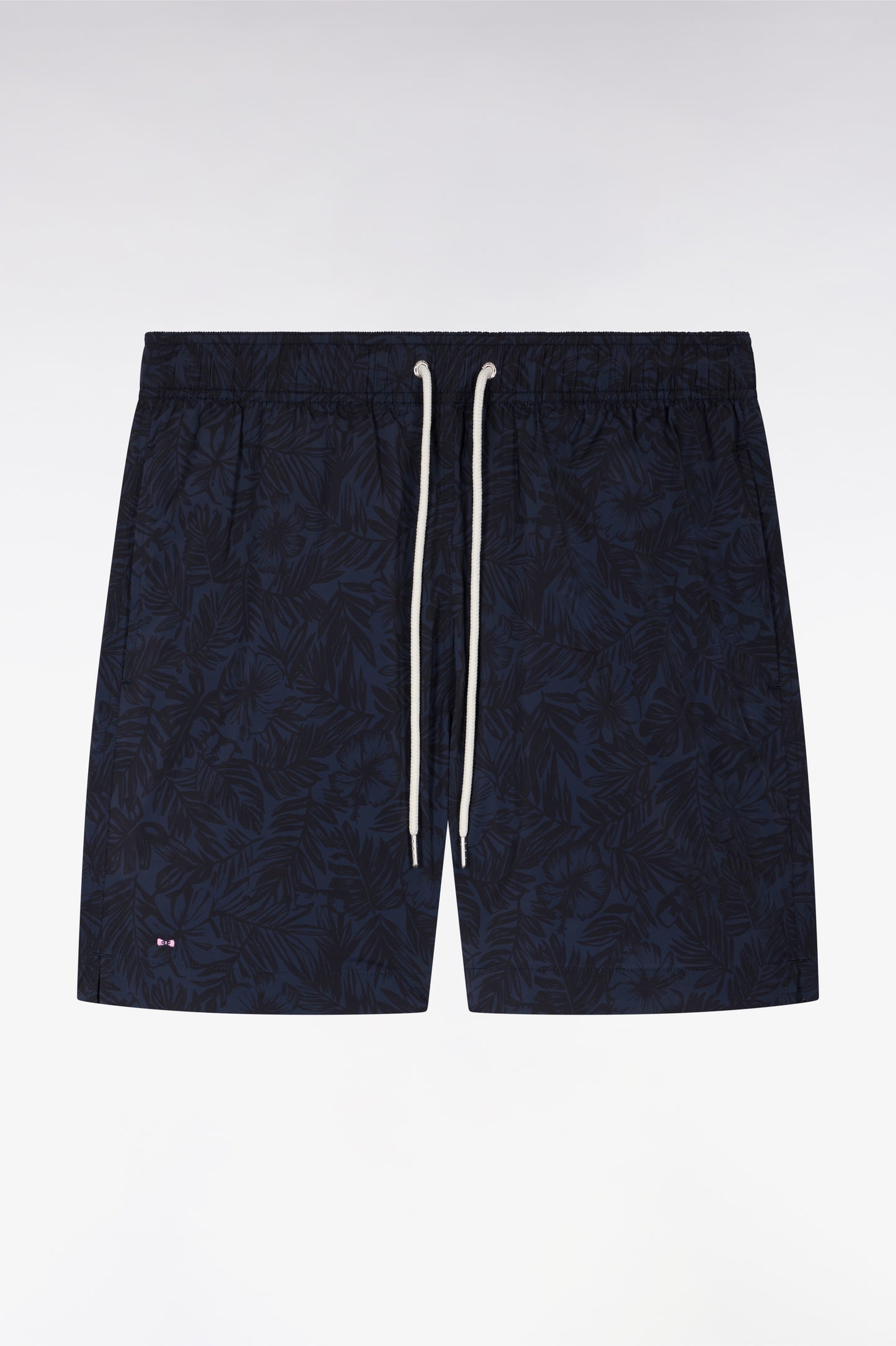 Maillot de bain marine à imprimé tropical