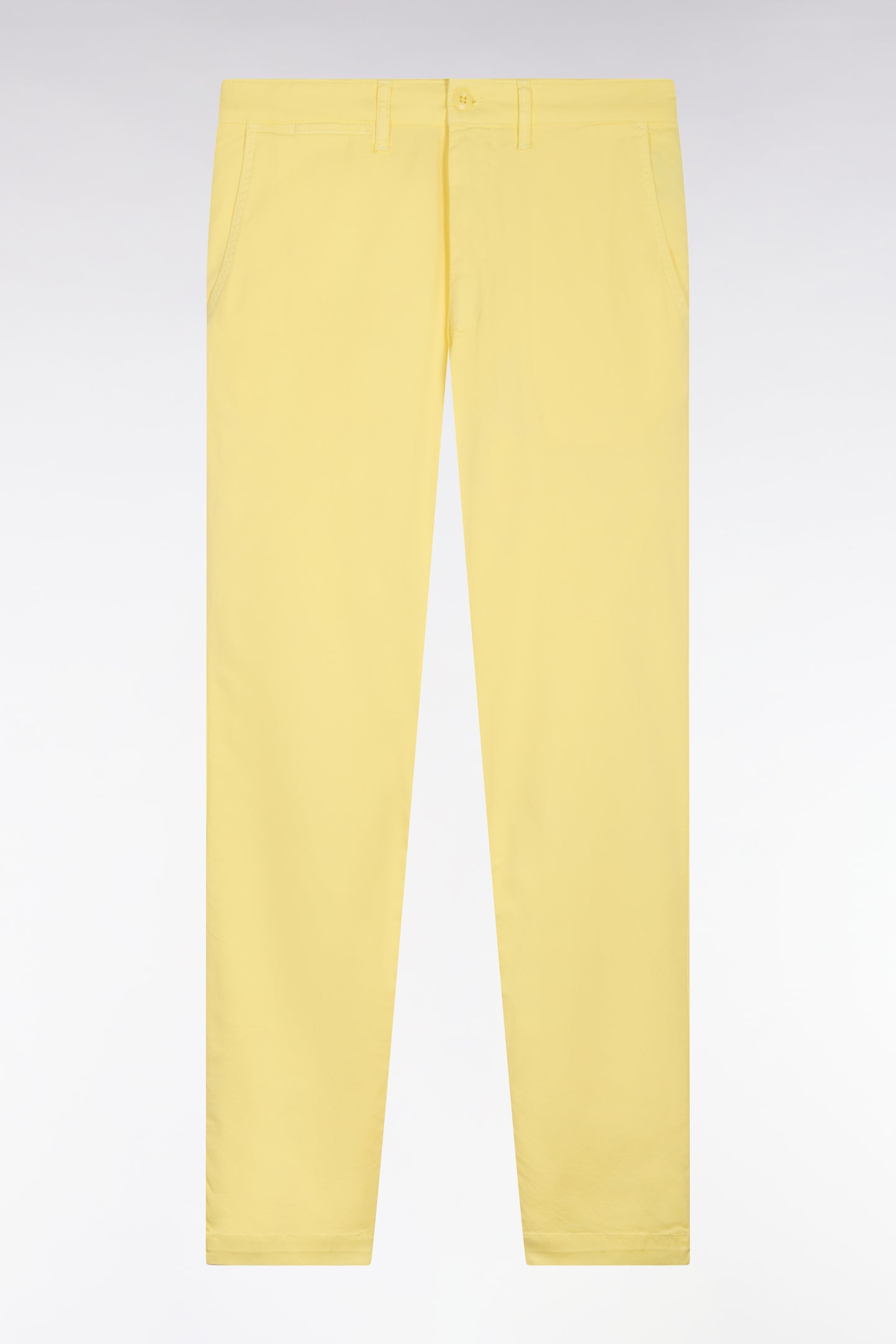 Pantalon chino regular en coton stretch jaune clair