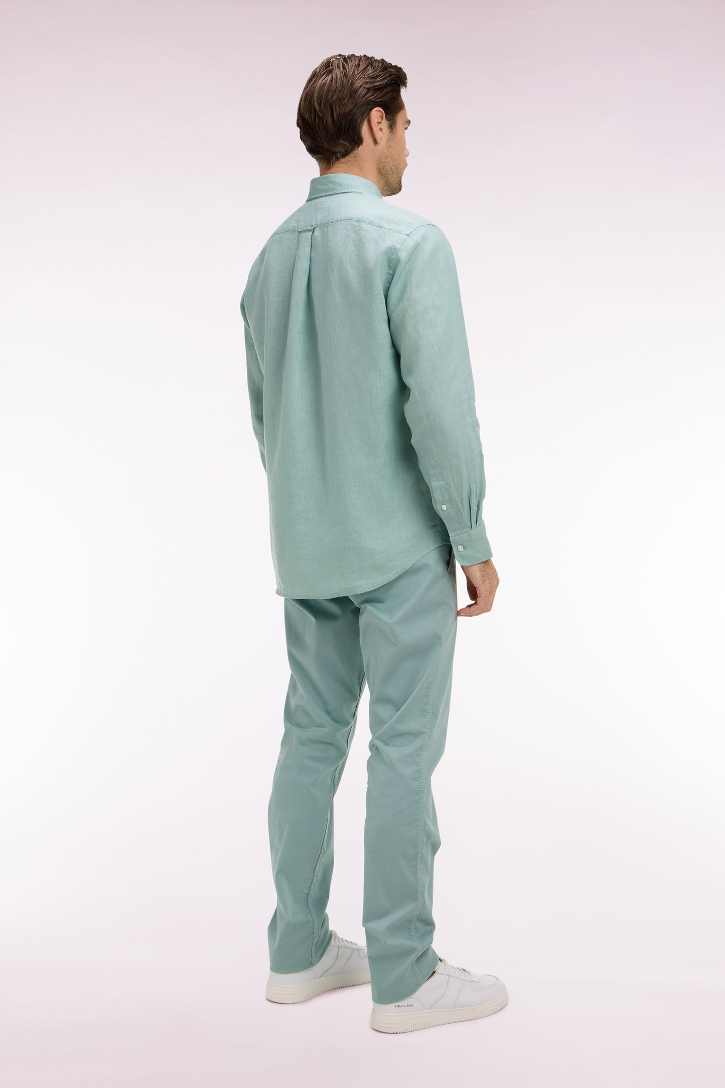 Pantalon chino regular en coton stretch vert d'eau