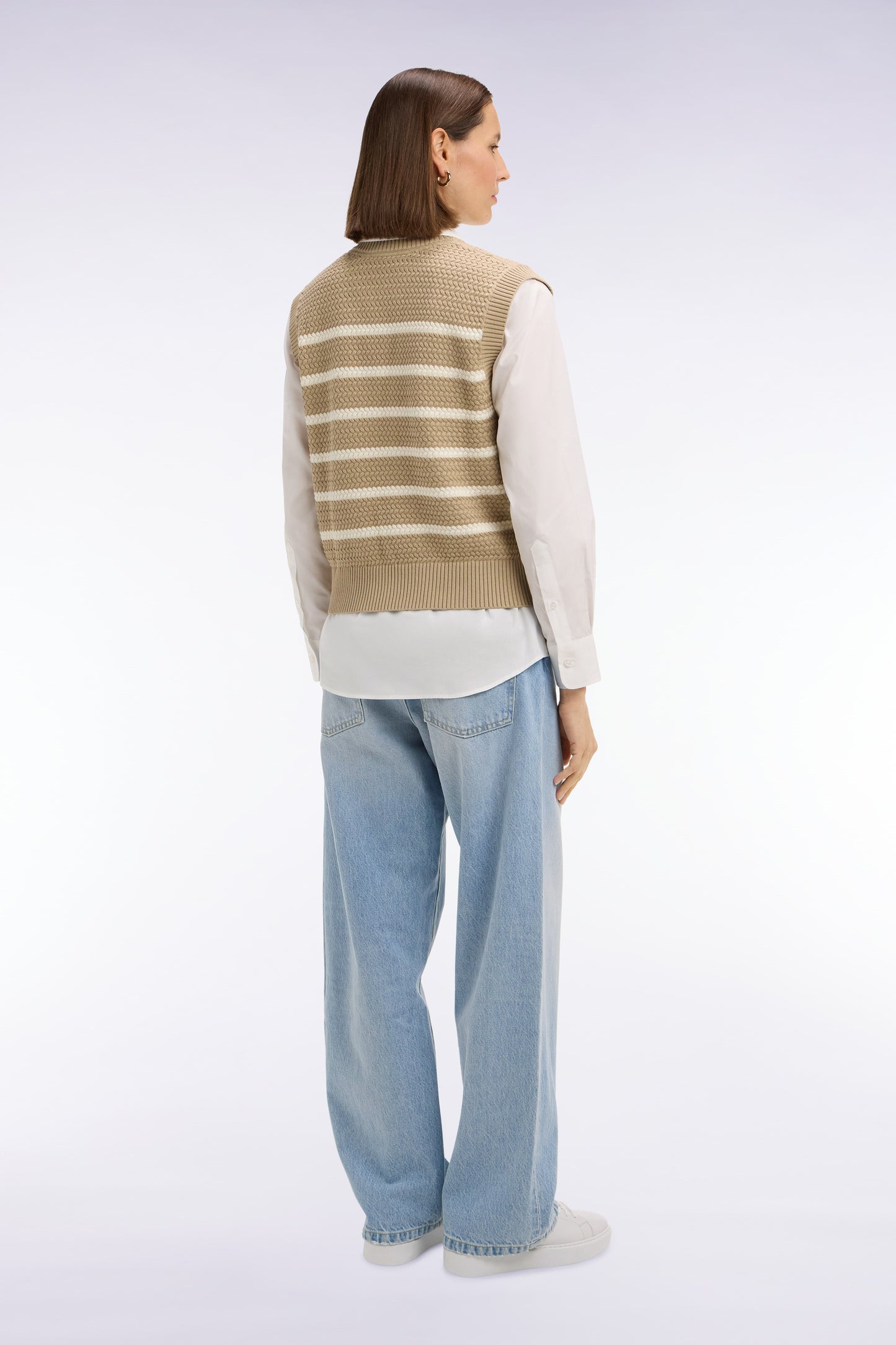 Jean en denim bleached coupe droite et large