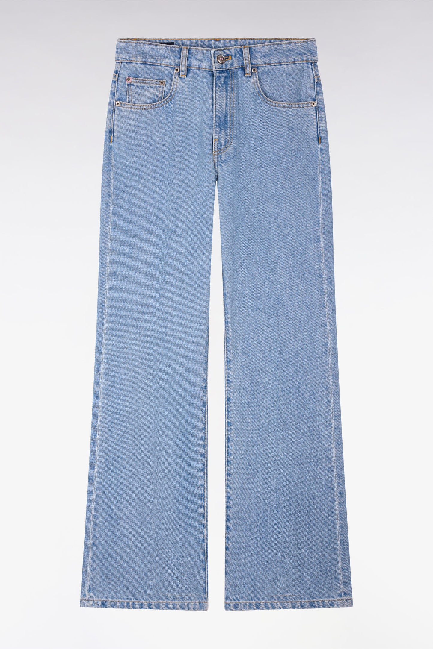 Jean coupe flare en denim brut