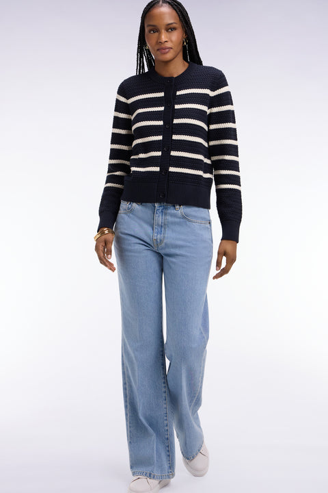 Jean coupe flare en denim brut - Image 1