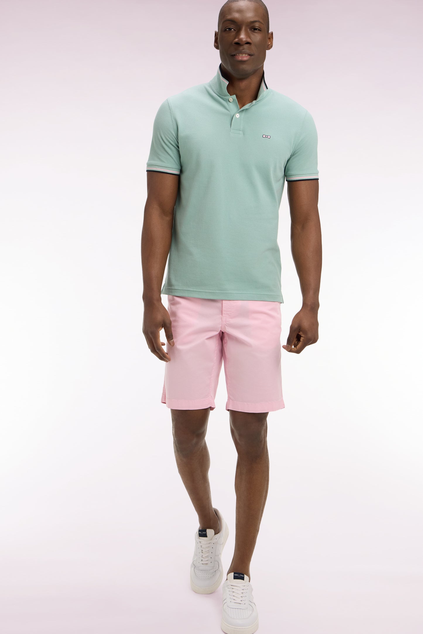 Bermuda chino en gabardine stretch rose