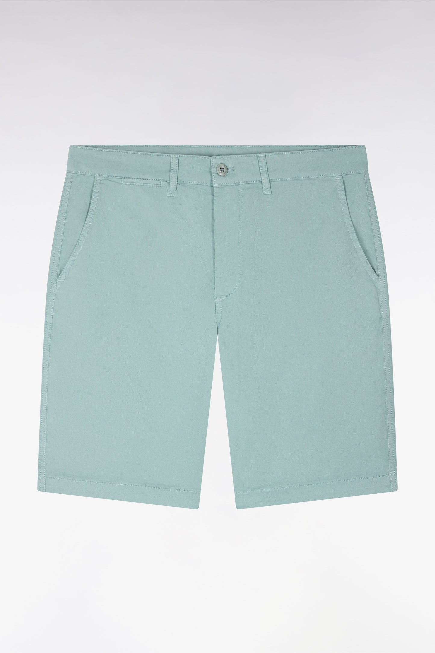 Bermuda chino en gabardine stretch vert d'eau
