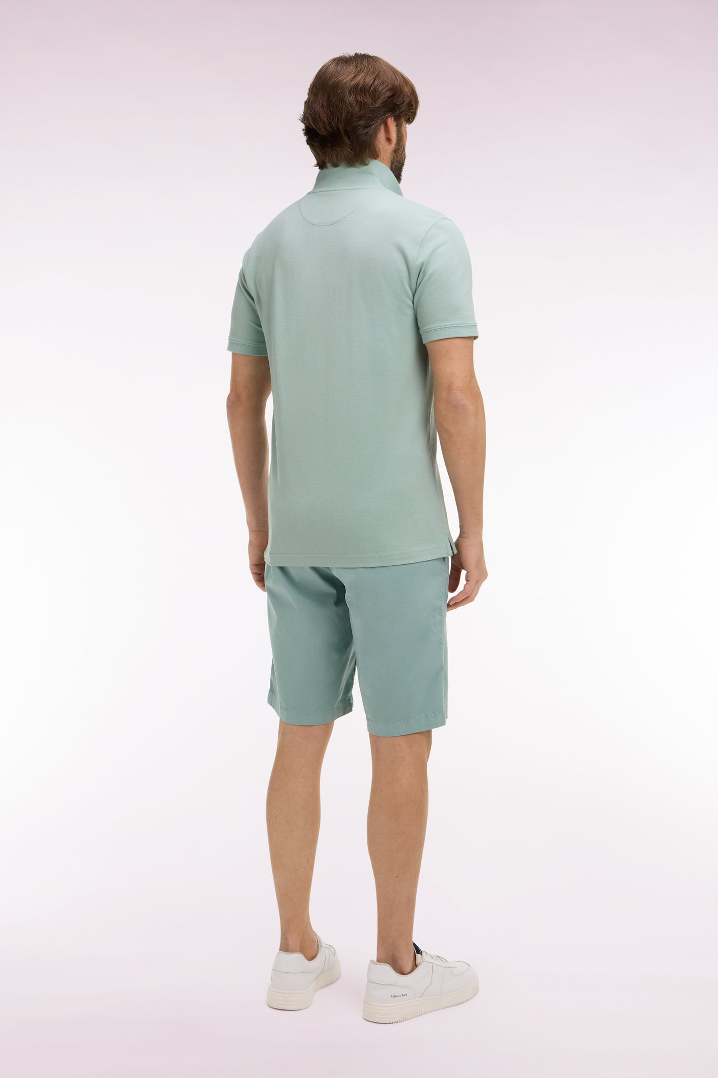 Bermuda chino en gabardine stretch vert d'eau