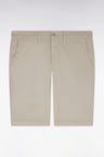 Bermuda chino en gabardine stretch gris clair